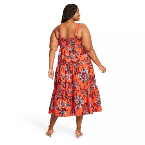 rhode skin | Dresses | New Rhode Large Leafy Floral Print Tiered Mini ...
